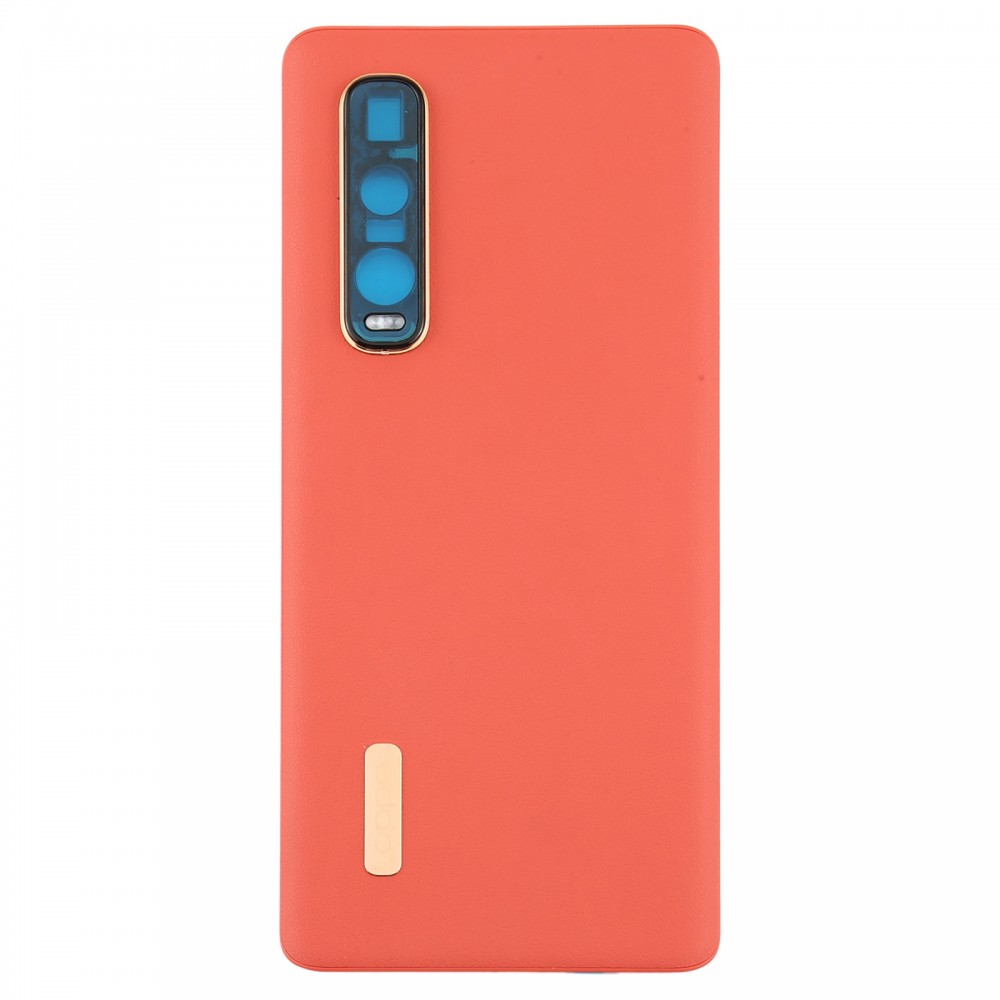 Original Leather Material Battery Back Cover for OPPO Find X2 Pro CPH2025 PDEM30(Orange) Oppo Replacement Parts OPPO Find X2 Pro